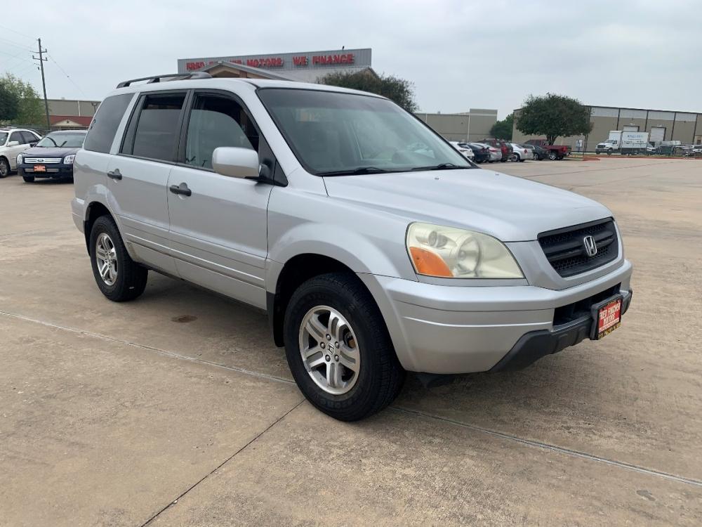 2003 SILVER /gray Honda Pilot EX w/ Leather and DVD (2HKYF18623H) with an 3.5L V6 SOHC 24V engine, 5-Speed Automatic Overdrive transmission, located at 14700 Tomball Parkway 249, Houston, TX, 77086, (281) 444-2200, 29.928619, -95.504074 - Photo #0