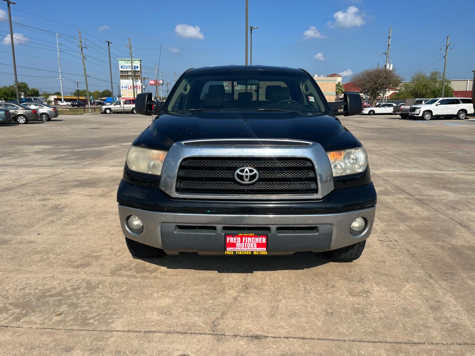 2008 Black /TAN Toyota Tundra SR5 Double Cab 5.7L 2WD (5TFRV54128X) with an 5.7L V8 DOHC 32V engine, 6-Speed Automatic Overdrive transmission, located at 14700 Tomball Parkway 249, Houston, TX, 77086, (281) 444-2200, 29.928619, -95.504074 - Photo #1