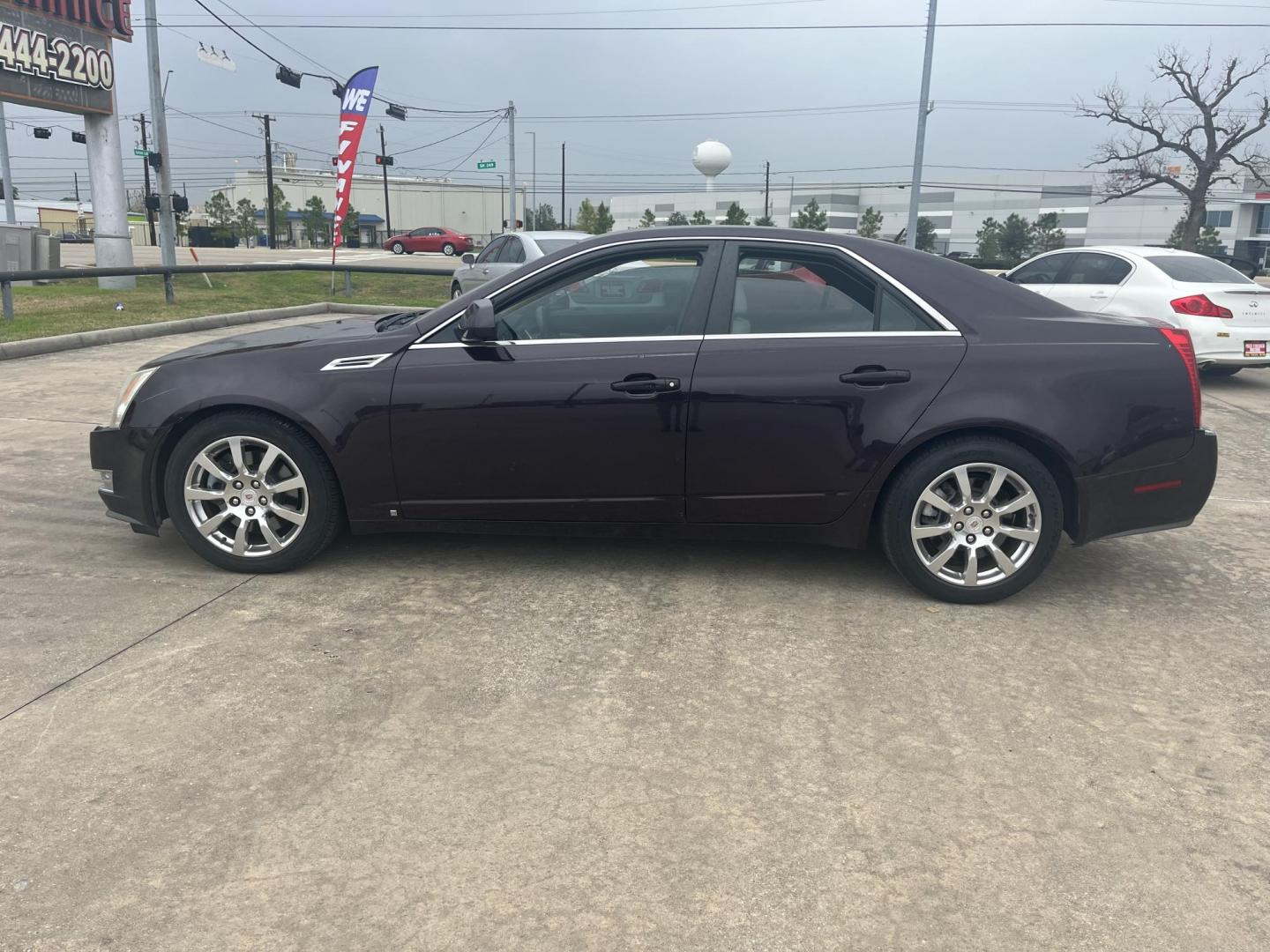 2008 maroom /TAN Cadillac CTS 3.6L SIDI AWD (1G6DS57V780) with an 3.6L V6 DOHC 24V engine, 5-Speed Automatic Overdrive transmission, located at 14700 Tomball Parkway 249, Houston, TX, 77086, (281) 444-2200, 29.928619, -95.504074 - Photo#3