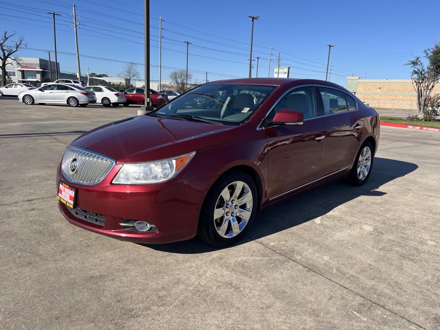 2010 red /tan Buick LaCrosse CXL FWD (1G4GC5EGXAF) with an 3.0L V6 DOHC 24V engine, 6-Speed Automatic Overdrive transmission, located at 14700 Tomball Parkway 249, Houston, TX, 77086, (281) 444-2200, 29.928619, -95.504074 - Photo#3