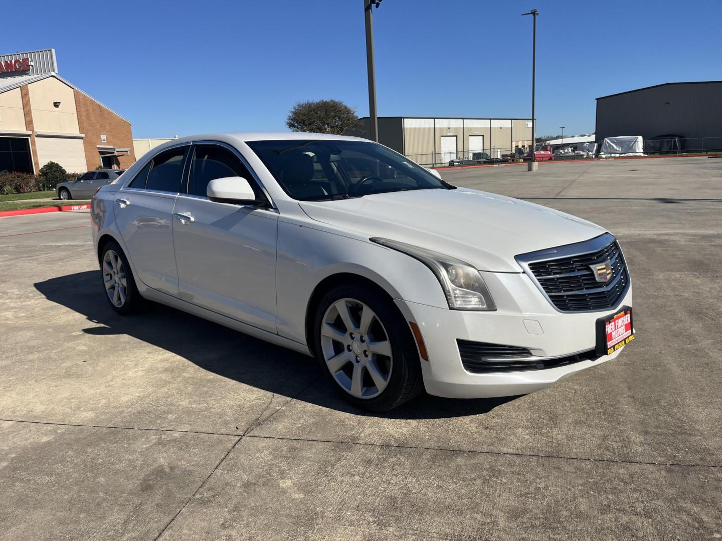 2015 white /TAN Cadillac ATS Coupe 2.0L Turbo Standard RWD (1G6AA5RX9F0) with an 2.0L L4 DOHC 16V TURBO engine, Automatic Overdrive transmission, located at 14700 Tomball Parkway 249, Houston, TX, 77086, (281) 444-2200, 29.928619, -95.504074 - Photo#0