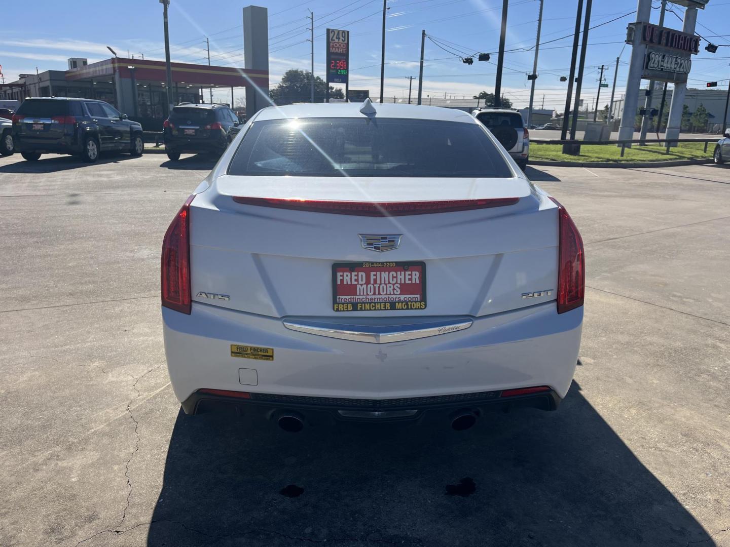 2015 white /TAN Cadillac ATS Coupe 2.0L Turbo Standard RWD (1G6AA5RX9F0) with an 2.0L L4 DOHC 16V TURBO engine, Automatic Overdrive transmission, located at 14700 Tomball Parkway 249, Houston, TX, 77086, (281) 444-2200, 29.928619, -95.504074 - Photo#6