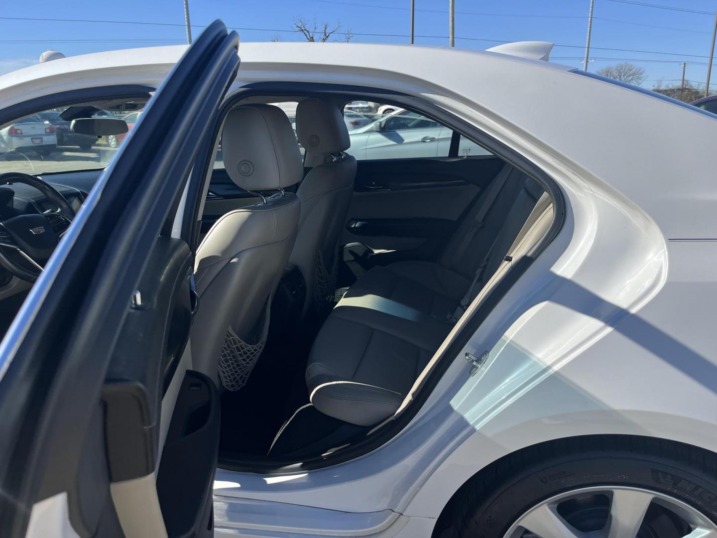 2015 white /TAN Cadillac ATS Coupe 2.0L Turbo Standard RWD (1G6AA5RX9F0) with an 2.0L L4 DOHC 16V TURBO engine, Automatic Overdrive transmission, located at 14700 Tomball Parkway 249, Houston, TX, 77086, (281) 444-2200, 29.928619, -95.504074 - Photo#9