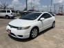 2008 white /Gray Honda Civic LX Coupe AT (2HGFG12658H) with an 1.8L L4 SOHC 16V engine, 5-Speed Automatic Overdrive transmission, located at 14700 Tomball Parkway 249, Houston, TX, 77086, (281) 444-2200, 29.928619, -95.504074 - Photo#2