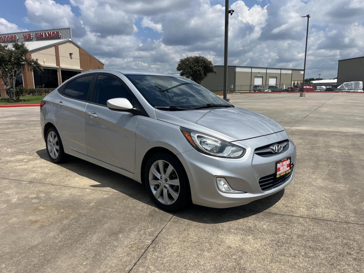 2012 silver Hyundai Accent GLS 4-Door (KMHCU4AE9CU) with an 1.6L L4 DOHC 16V engine, Automatic transmission, located at 14700 Tomball Parkway 249, Houston, TX, 77086, (281) 444-2200, 29.928619, -95.504074 - Photo#0