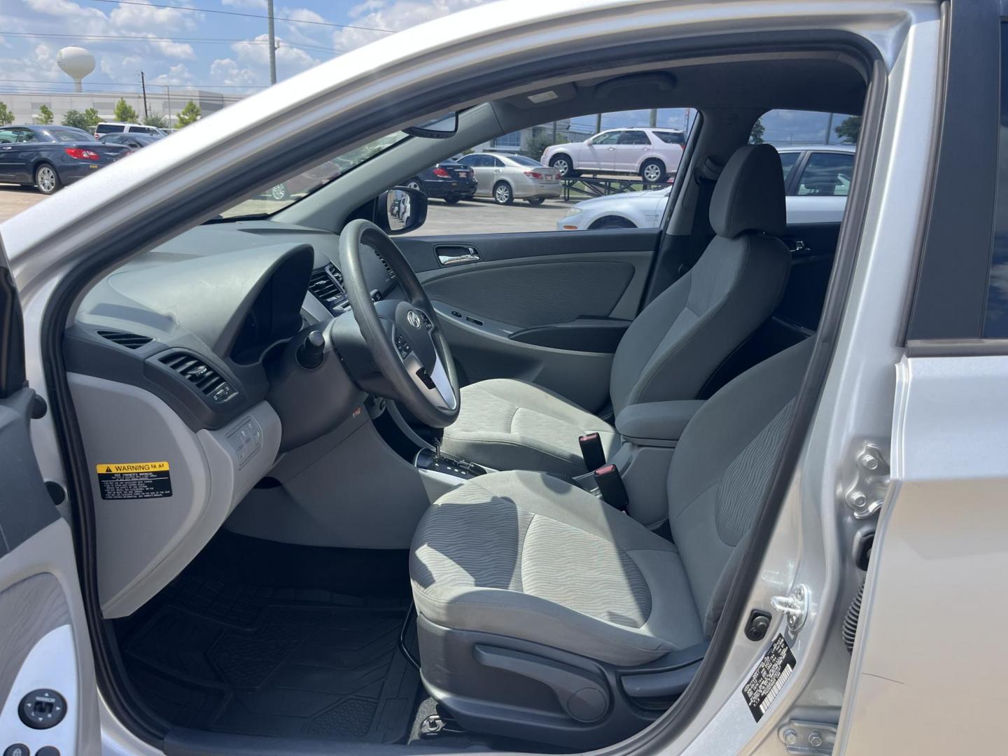 2012 silver Hyundai Accent GLS 4-Door (KMHCU4AE9CU) with an 1.6L L4 DOHC 16V engine, Automatic transmission, located at 14700 Tomball Parkway 249, Houston, TX, 77086, (281) 444-2200, 29.928619, -95.504074 - Photo#8