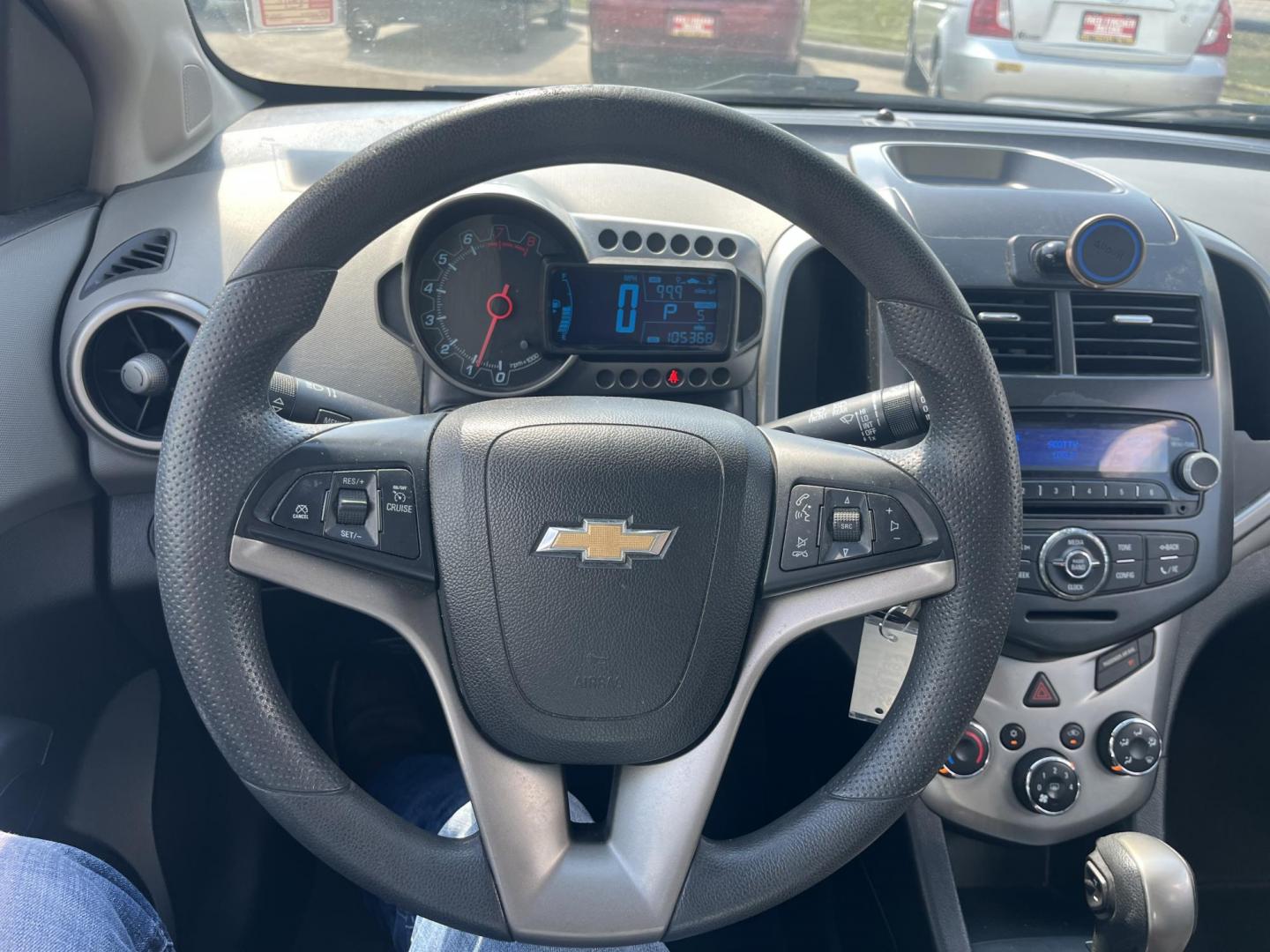 2015 red Chevrolet Sonic LT Auto 5-Door (1G1JC6SH3F4) with an 1.8L L4 DOHC 24V engine, 6-Speed Automatic transmission, located at 14700 Tomball Parkway 249, Houston, TX, 77086, (281) 444-2200, 29.928619, -95.504074 - Photo#16